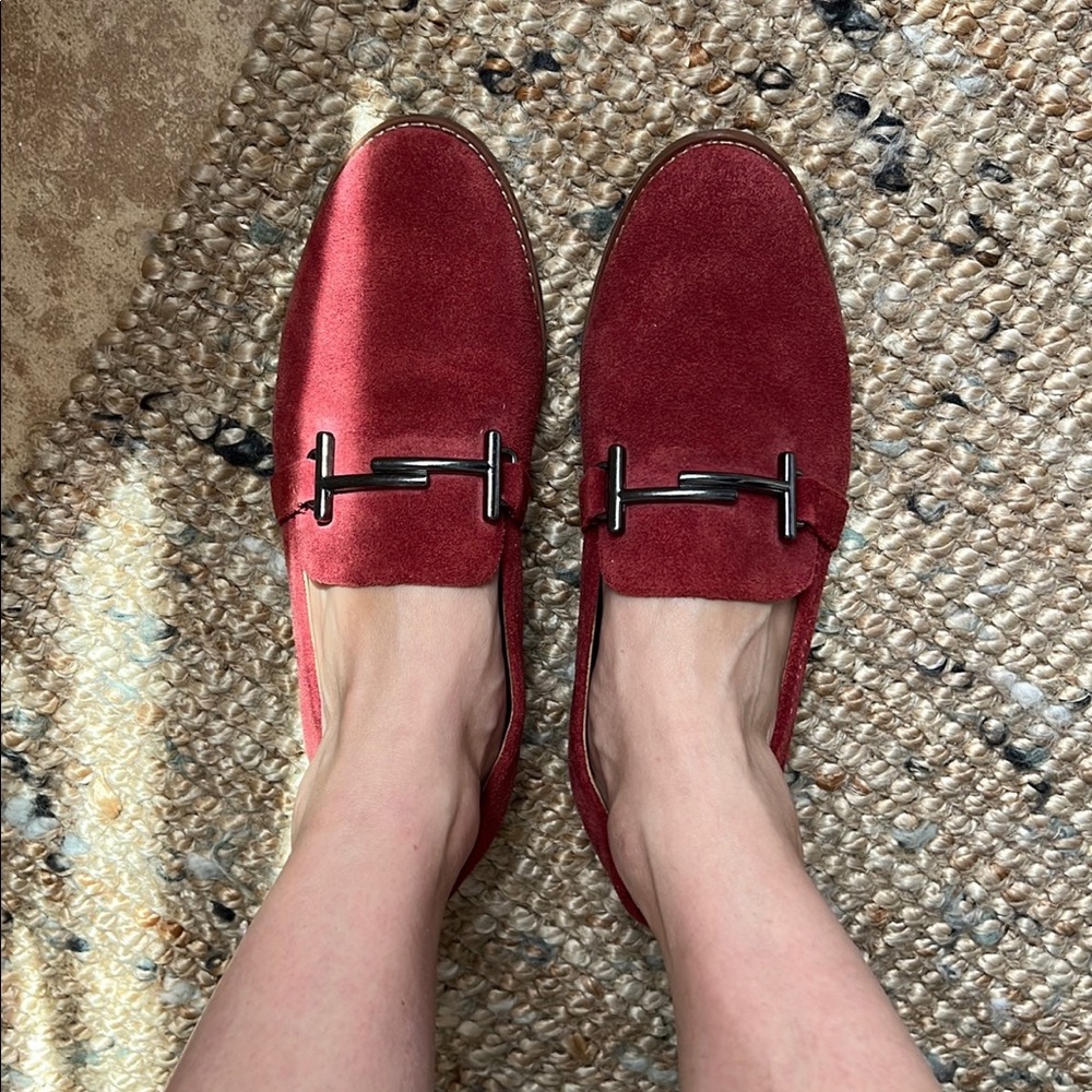 Franco Sarto Red Suede Loafers